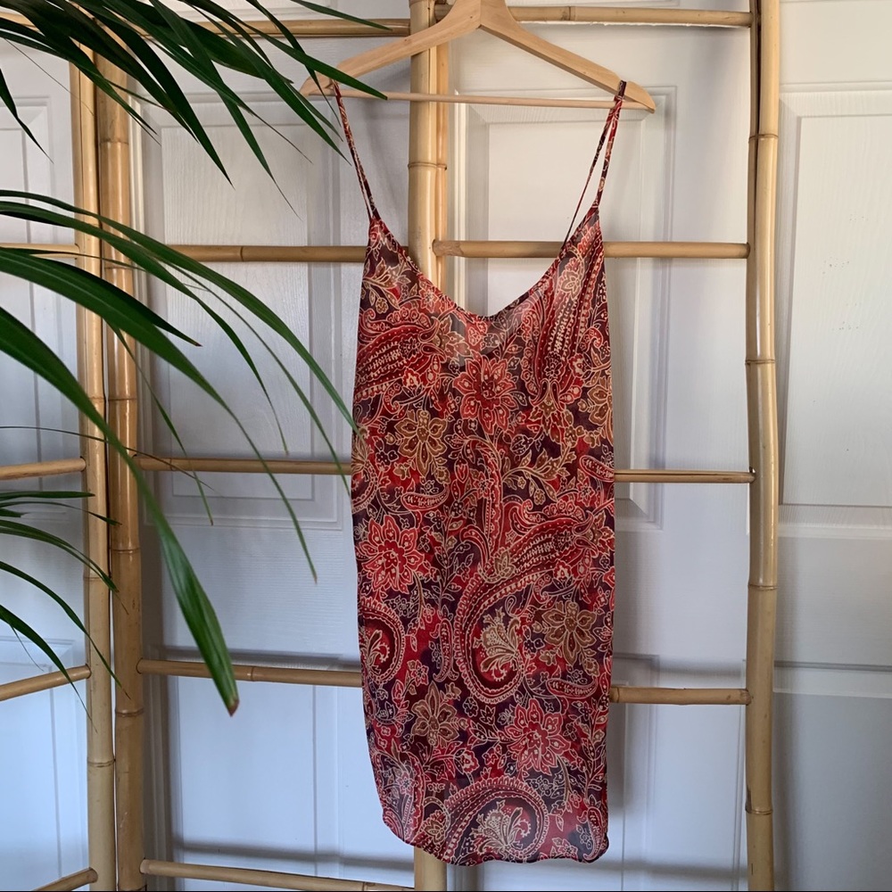 L.A. Intimates Multicolor Red Sheer Long Top